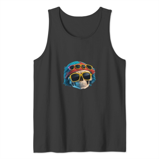 Discover Savage Swag Edgy Gangster Skull Design for Rebels Tank Tops
