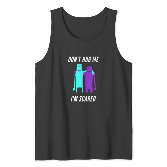 Discover Don't hug me i'm scared cyan and purple Tank Tops