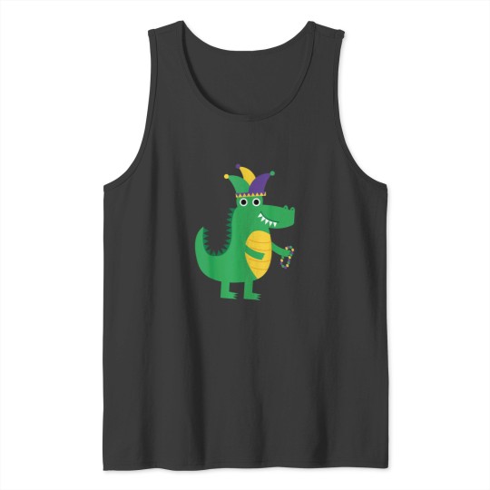 Discover Mardi Gras Alligator Beads And Blings Jester Hat Costume Kid Tank Tops