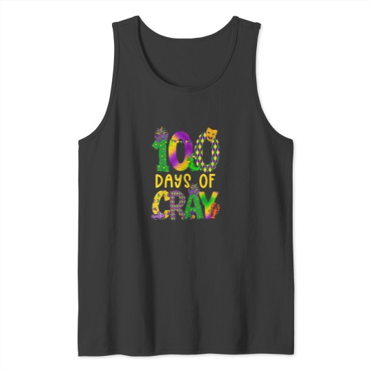 Discover 100 Days Of Cray Mardi Gras 100th Day Teacher7 Tank Tops