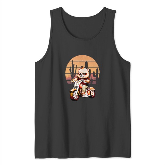 Discover Bear  Riding Motorcycle Tank Tops