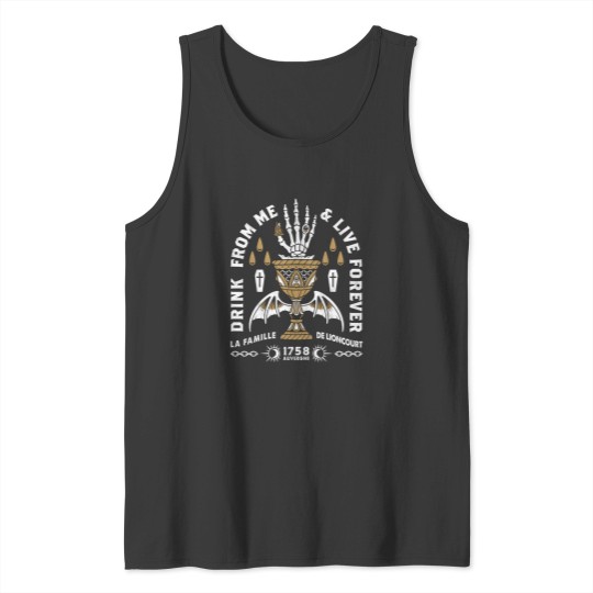 Discover Drink From Me - Lestat Vampire - Gothic Quote cat Tank Tops