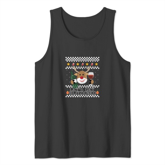 Discover Let 39 S Get Blitzened Ugly Christmas Sweater Reindeer Meme Tank Tops