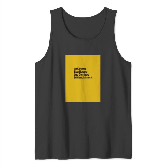 Discover Spa-Francorchamps Corners (Black)  Graphic Tank Tops