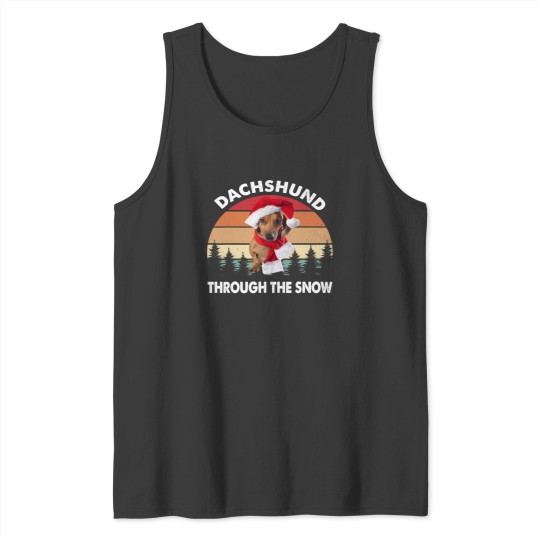 Discover Dachshund Merry Christmas Dachshund Doxie Through The Snow 367 Wiener Dog Tank Tops