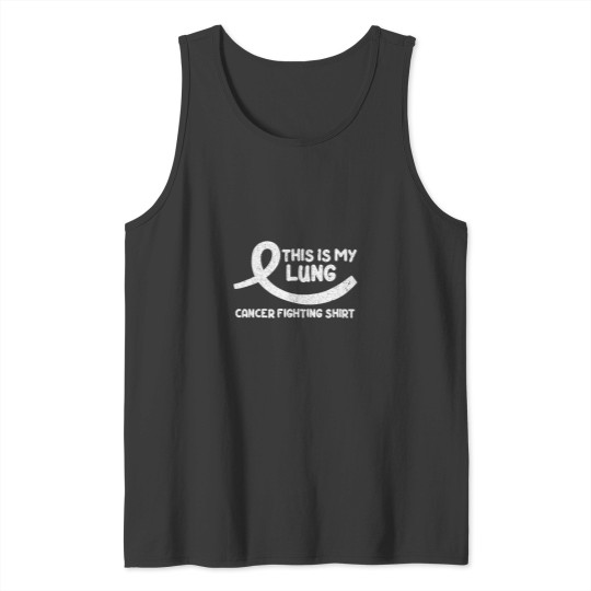 Discover Cancer Fighter White Ribbon Warrior Lung Cancer Awareness Tank Tops