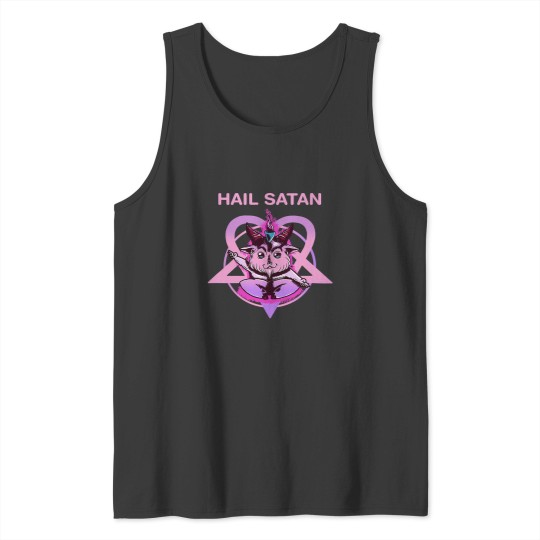 Discover Hail Satan Goth Baphomet Death Metal Satanic Pentagram 513 Tank Tops