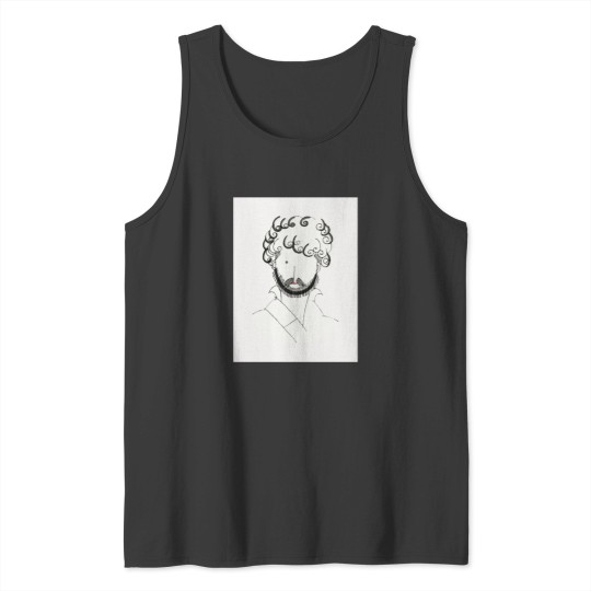 Discover Vintage Guy Line Drawing by Charles Martin Tank Tops