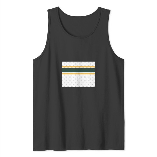 Discover White, Green, &amp Gold Power Stripe Tank Tops