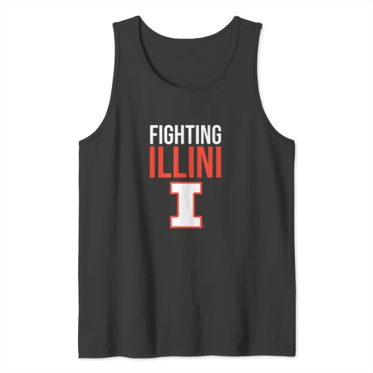 Discover 76 University Of Illinois Fighting Illini Stacked T-Shirt Tank Tops