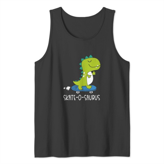 Discover Skating Dino Skating Dino Skate-O-Saurus Dinosaur Tank Tops