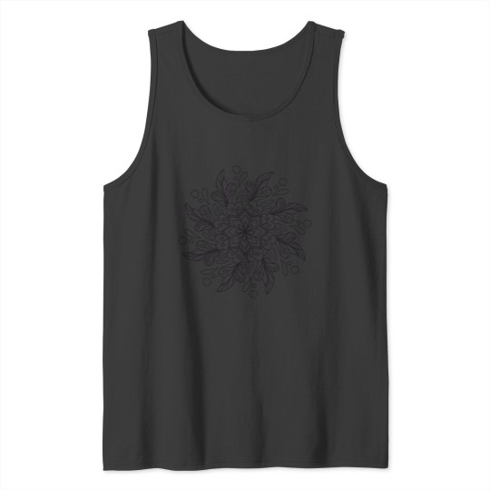 Discover Black Intricate Mandala Design 038 Tank Tops