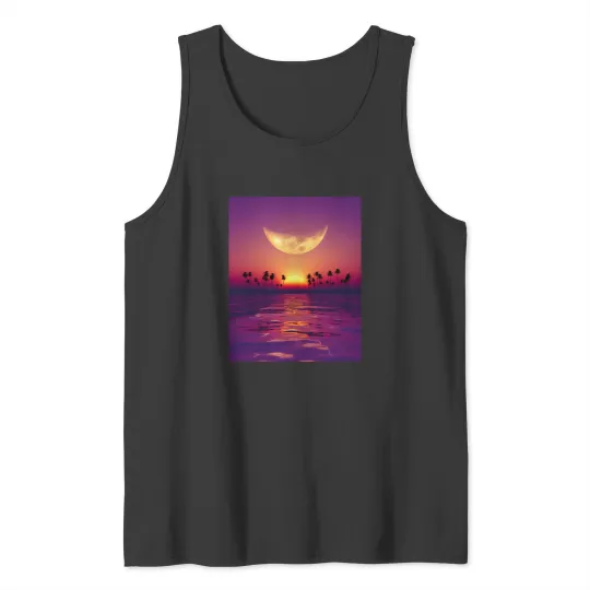 Discover big moon  georgia okeeffe pink moon over water140 Tank Tops