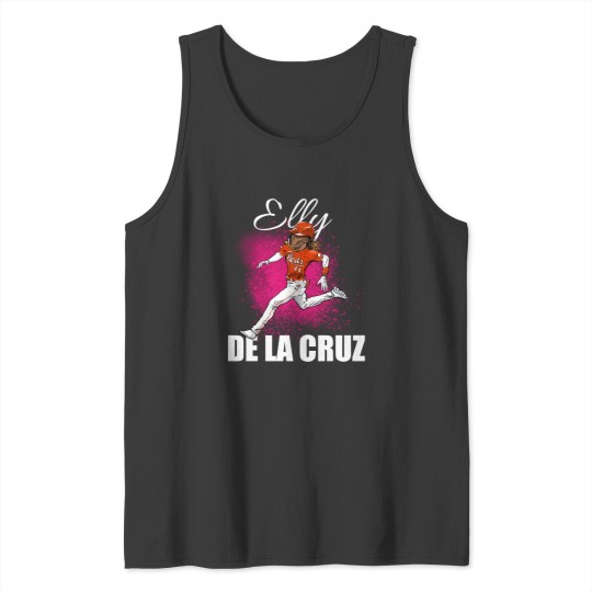 Discover Elly de la Cruz Cartoon  Player  (white text) Sticker Tank Tops