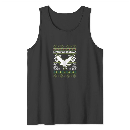 Discover Merry Christmas Red Tailed Hawk Ugly Xmas Tank Tops
