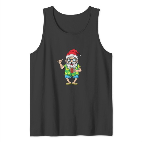 Discover Christmas In July Santa Matching Hawaiian Beach Summer 2022 Tank Tops