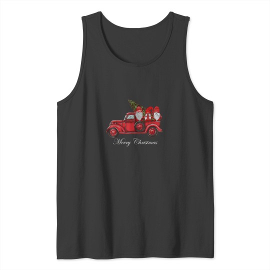 Discover Merry Christmas Vintage Red Truck Gnomes With Christmas Tree Tank Tops