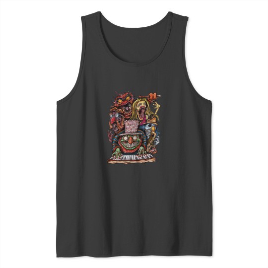 Discover Mr Teeth & Lightning Chaos Muppet Parody HORROR Tank Tops