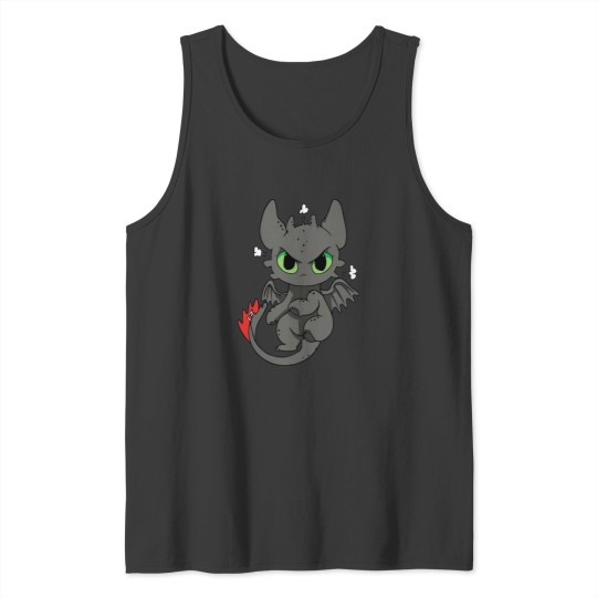 Discover Cute Angry Toothless dragon cartoon character How to train your dragon Night fury Tank Tops