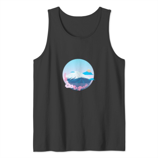 Discover Cherry Blossom and Mountain Fuji Active Tank Tops