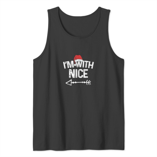 Discover I'm With Nice Matching Christmas Couples Costume Tank Tops