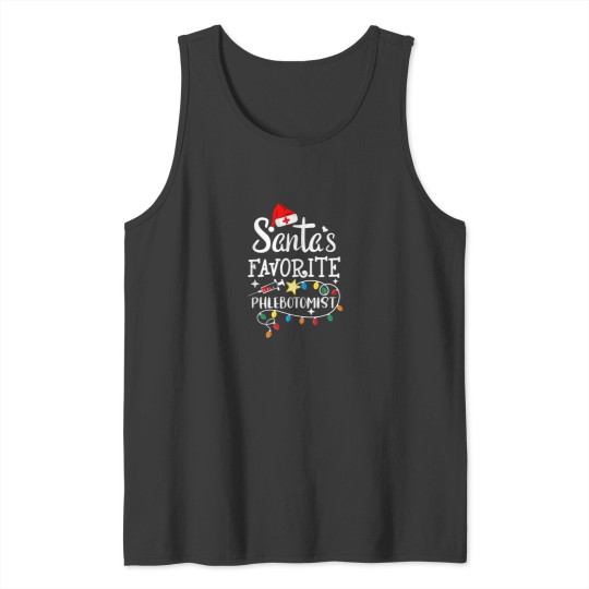 Discover Santa's Favorite Phlebotomist Christmas Phlebotomy Rn Nurse Tank Tops