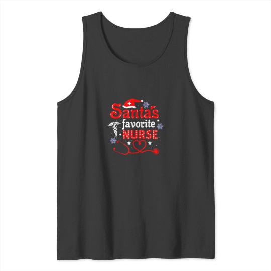 Discover Santa's Favorite Nurse Christmas Tank Tops