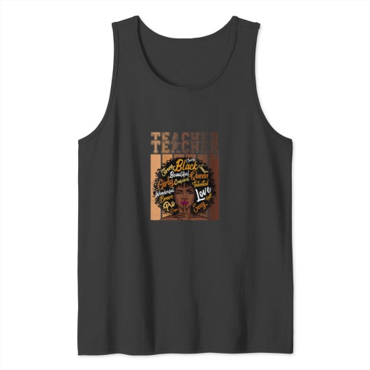 Discover WoJuneteenth Black Smart Teacher Afro Love Melanin African 9883 Tank Tops
