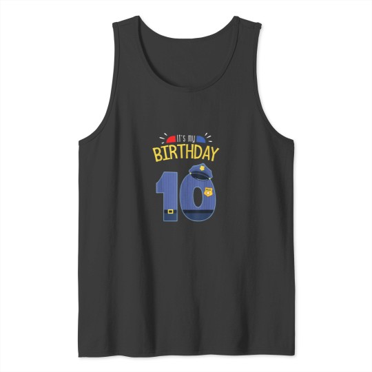 Discover 10th Birthday 10 Year Old Police Officer Uniform Tank Tops