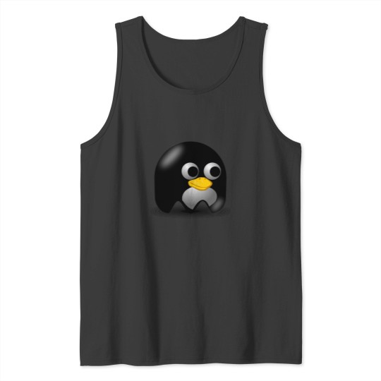 Discover A cute black penguin ghostwith big eyes Active Tank Tops