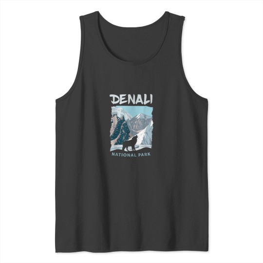 Discover Denali National Park US Wolf Alaska Wolves Tank Tops