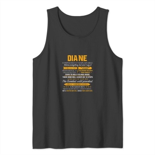 Discover DIANE completely unexplainable name  Front Print 1kfeme Tank Tops