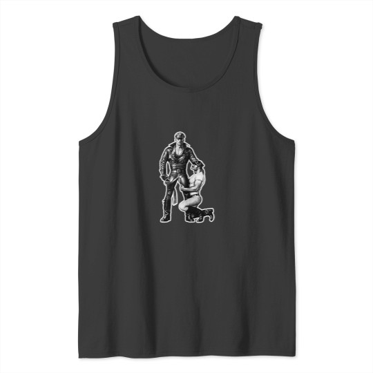 Discover TOM OF FINLAND - LEATHER WORSHIP (WHITE) Tank Tops