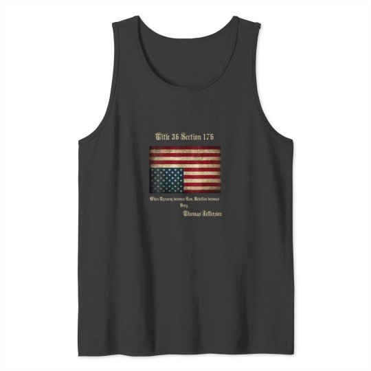 Discover American Flag Distress Upside Down Thomas Jefferson Patriot Tank Tops