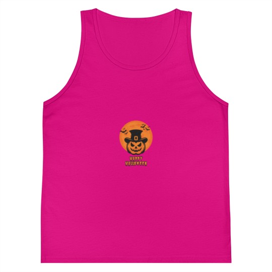 Discover Black and Orange Happy Halloween Tank Tops
