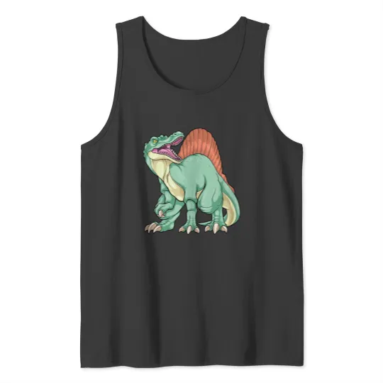 Discover Spinosaurus Dinosaur Spine Lizard Prehistoric Kids Boys Tank Tops
