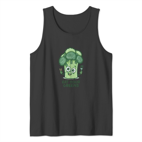 Discover Eat Your Greens Funny Broccoli Tank Tops
