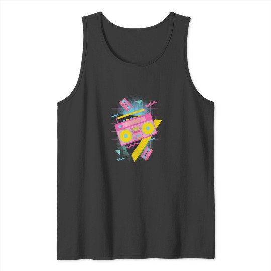 Discover Boombox Pink boombox with cassette Tank Tops