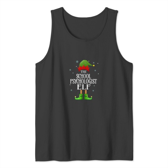 Discover School Psychologist Elf Xmas Funny Family Matching Christmas Tank Tops