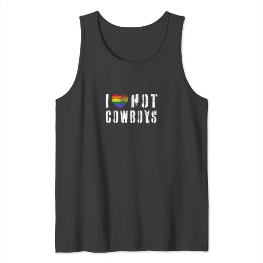 Discover I Love Hot Cowboys I Heart Cowboys Country Western LGBT Gay Tank Tops