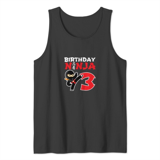 Discover Kids Birthday Ninja Shirt 3 Year Old Ninja Birthday Party Theme Tank Tops