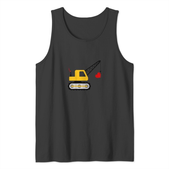 Discover Kids Construction Truck Valentines Day Toddler Boy Tank Tops