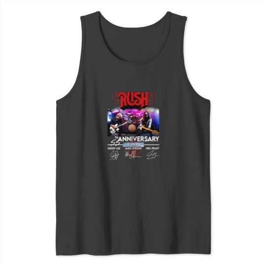 Discover 55 Years RUSH Band 1968-2023 Signatures Tank Tops