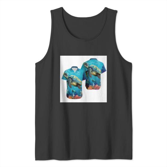 Discover Sea Turtle Hawaiian Tank Tops, Turtle Lovers Summer Hawaii Tank Tops