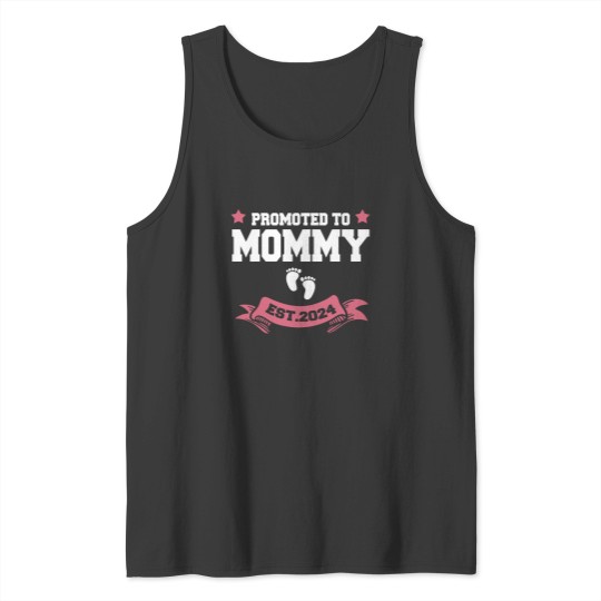 Discover Promoted To Mommy 2024 New Mom Pregnancy Announcement Funny Classic Tank Tops