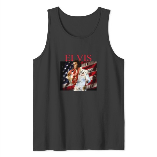 Discover Elvis Presley Signature Cotton T- Tank Tops Gift Unisex All Size S to 2345XL