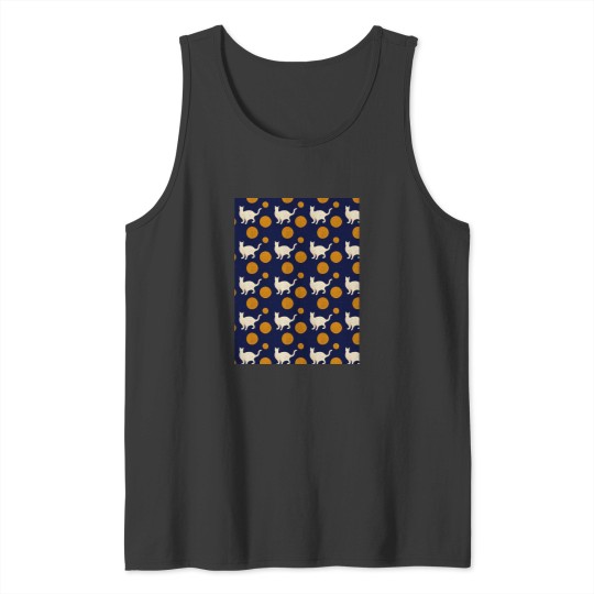 Discover White Cat Orange Polka Dots - Matisse-esque Graphic Tank Tops
