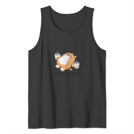 Discover Lazy Shiba Needs More Boba! Tank Tops