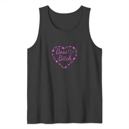 Discover Boss Bitch Funny Cute Heart Sarcastic Adult Humor Gift 6084 Tank Tops