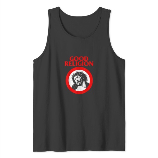 Discover Good Religion Funny Jesus Punk Rock Parody Shirt Tank Tops